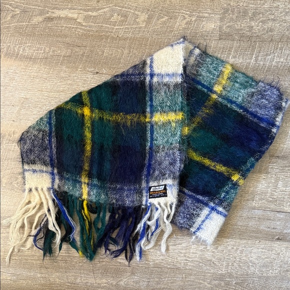 St. Michael Mohair & Wool Plaid Scarf
